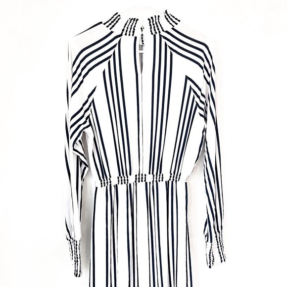 ASOS stripe midi dress w/high neck & elastic waist - Picture 5 of 10